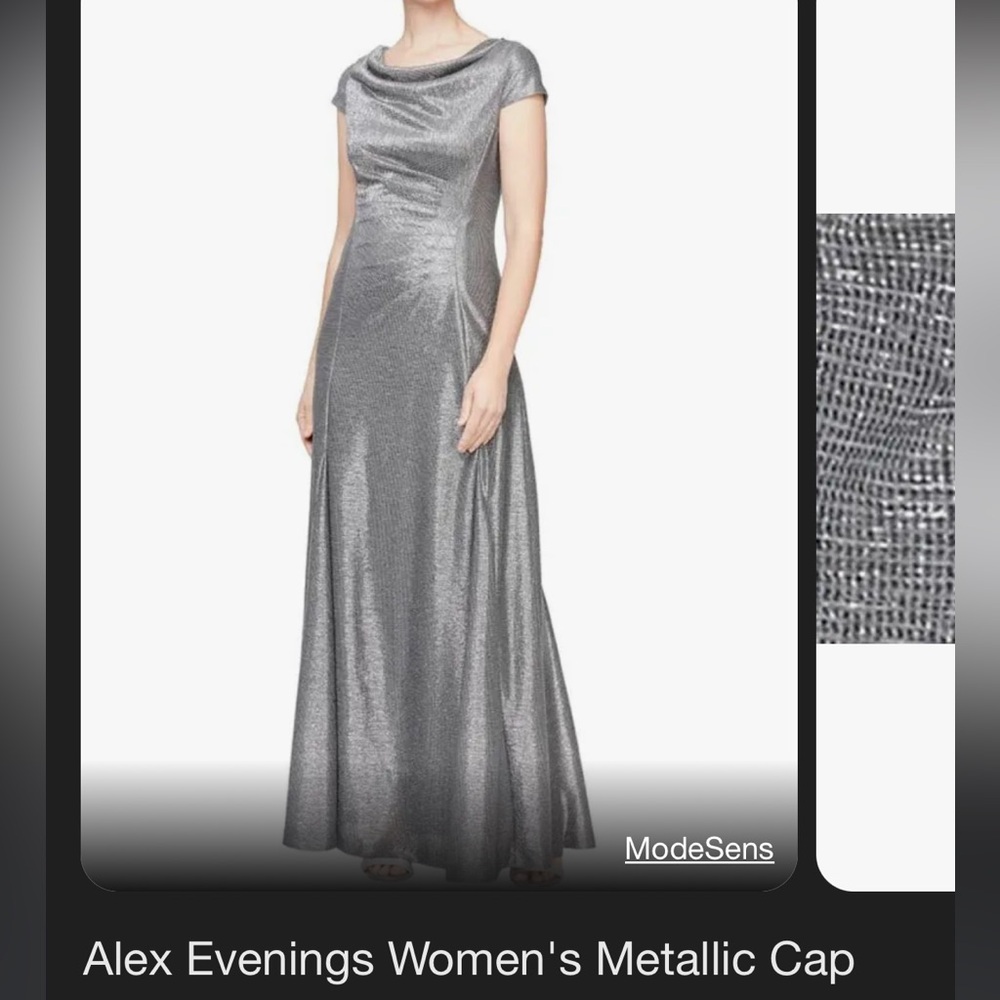 Alex evening silver gown